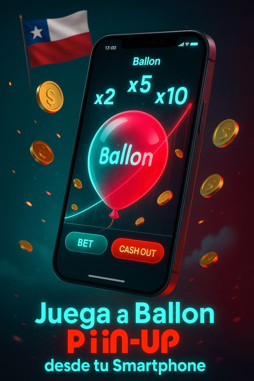 Imagen del juego Ballon disponible en la aplicación móvil de Pin-Up.