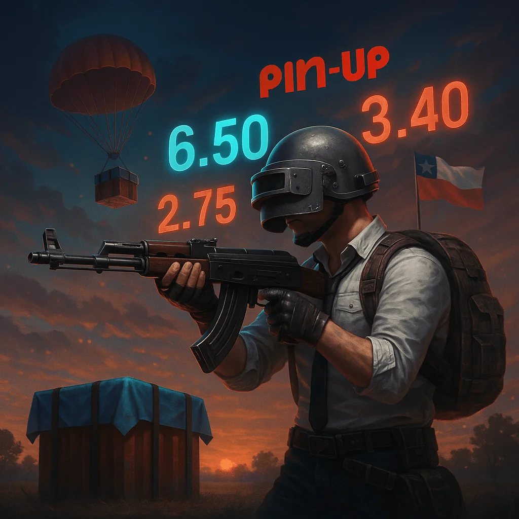 Jugadores en una partida de PUBG mientras se muestran cuotas de apuestas en Pin Up Bet.
